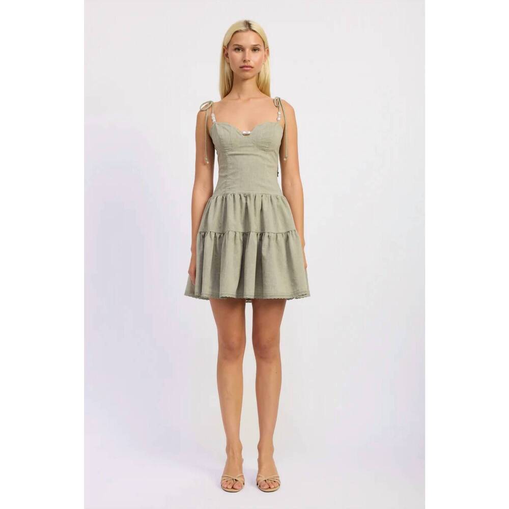 NEW EN SAISON adele mini dress in sage